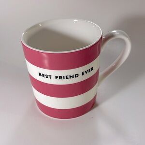 Kate Spade Pink Striped Mug Lenox “Best Friend Ever”